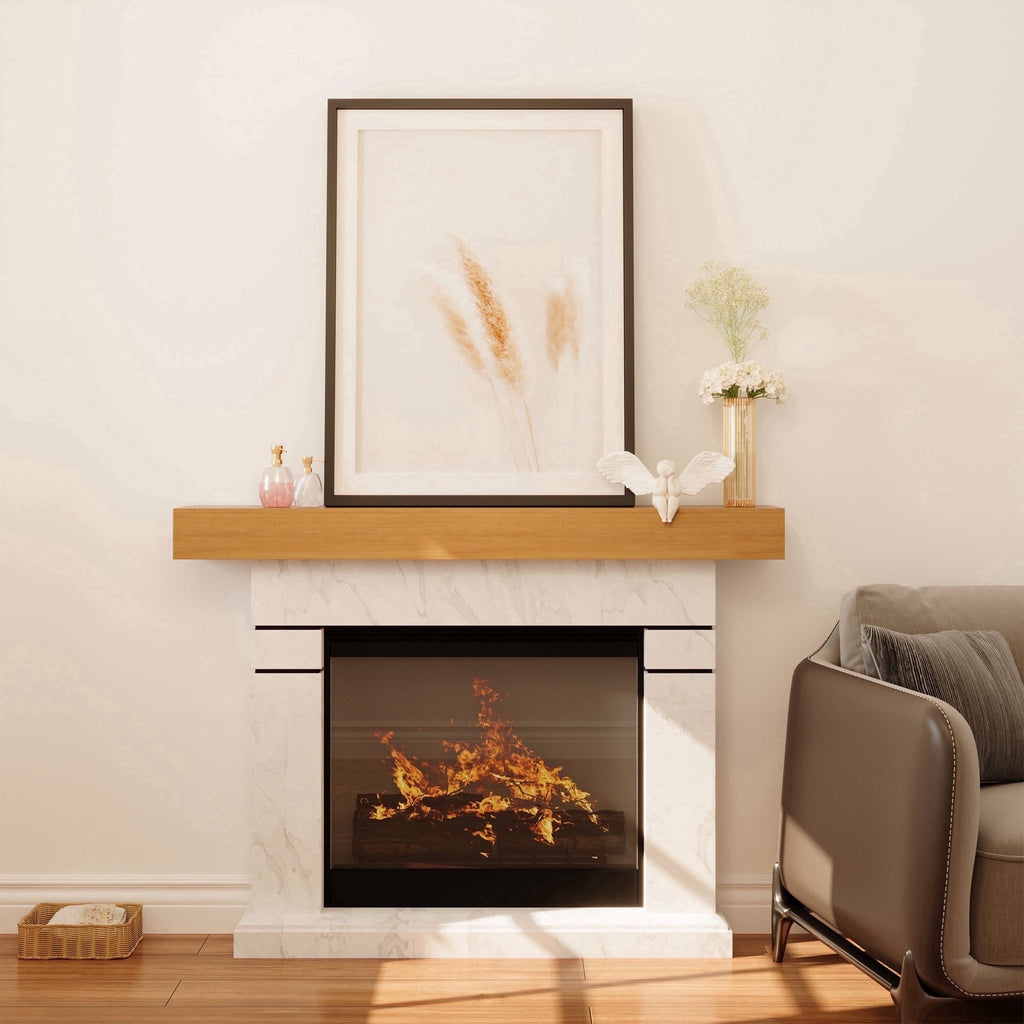 LAUSAINT HOME 60 Inch Floating Fireplace Mantel Lausaint Home Wall Shelf with Hidden Brackets