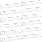 Lifewit Floating Shelves for Vinyl Record, 12 Pack 12" Clear Acrylic Wall Shelf Room Decor for Book/Photo/Picture/Makeup Display in Bedroom, Living Room, Bathroom Storage and Organization