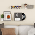 Lifewit Floating Shelves, 10 Pack Clear Acrylic Shelf 15" Room Decor for Bookcase/Vinyl Record Display/Photo/Picture in Bedroom, Living Room, Bathroom, Kitchen Storage and Organization
