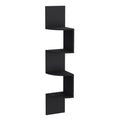 Lisonu Modern 4-Tier Wall Shelf, Black Vertical Floating Bookshelf for Living Room, Space-Saving Display Shelf, Engineered Wood