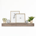 MCS 60-Inch Mantel, Master & Co Antique Natural Finish Solid Wood Floating Fireplace Mantel, Long Floating Shelf for Livingroom with Wood Cleat Hanging System, Photo and Home Decor Display Shelf