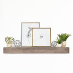 MCS 60-Inch Mantel, Master & Co Antique Natural Finish Solid Wood Floating Fireplace Mantel, Long Floating Shelf for Livingroom with Wood Cleat Hanging System, Photo and Home Decor Display Shelf