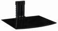 Mount-It! Floating Wall Mounted Shelf Bracket Stand 1 Shelf Tinted Tempered Glass Black