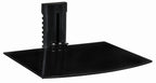 Mount-It! Floating Wall Mounted Shelf Bracket Stand 1 Shelf Tinted Tempered Glass Black