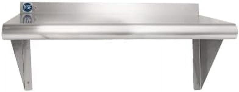 Express Kitchquip 18 Gauge Stainless Steel Wall Shelf - NSF Certified Heavy Duty Kitchen Shelf with Brackets for Office & Commercial Use