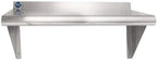 Express Kitchquip 18 Gauge Stainless Steel Wall Shelf - NSF Certified Heavy Duty Kitchen Shelf with Brackets for Office & Commercial Use
