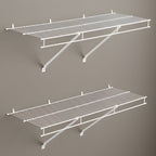 Set of 2 Wire Shelf Kit, 3 ft Wall Mounted Wire Shelves, Heavy-Duty Carbon Steel Hanging Shelf, Floating Wall Storage Shelves with Dip Coating, for Closet, Bedroom, Living Room, Office, Pantry