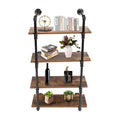 Industrial Pipe Shelving Wall Mounted Rustic Metal Floating Shelves, Steampunk Real Wood Book Shelves For A Living Room, Supermarket, Bedroom