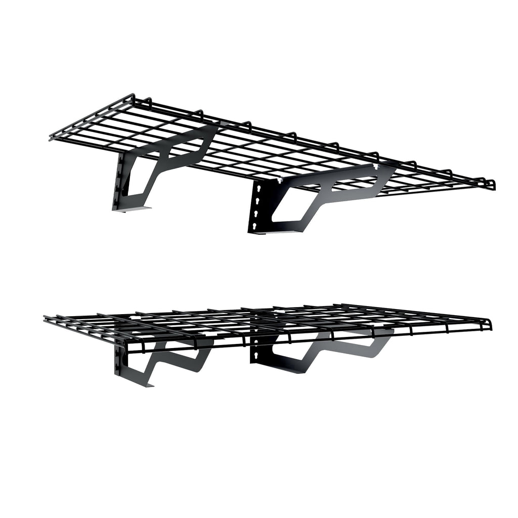 The Atlas 2-Pack 2x3 ft Garage Wall Shelves, 400lbs Heavy Duty Garage Shelving Wall Mounted, 24"x36" Metal Floating Shelf Storage Rack, Hammertone