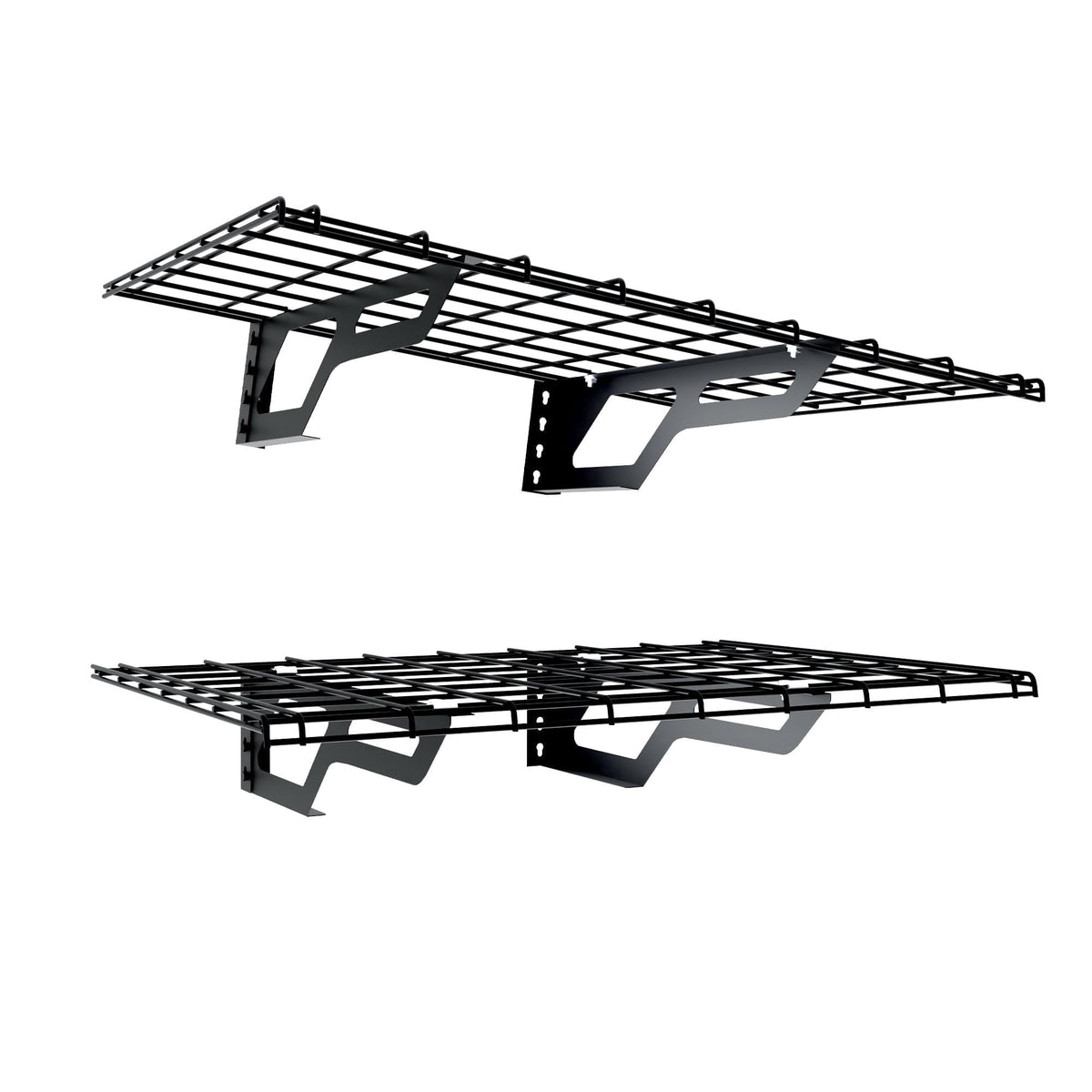The Atlas 2-Pack 2x3 ft Garage Wall Shelves, 400lbs Heavy Duty Garage Shelving Wall Mounted, 24"x36" Metal Floating Shelf Storage Rack, Hammertone