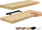 Sorbus 2 Pack Wood Floating Shelves Wall Hanging Length 24-inch, Maple Wood
