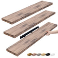 Sorbus Extra Long Floating Shelves – Set of 3 Wall-Mounted Shelves (48"x9") for Bedroom, Kitchen, Living Room, Bathroom – Mahogany Farmhouse Décor