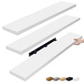 Sorbus Extra Long Floating Shelves – Set of 3 Wall-Mounted Shelves (48"x9") for Bedroom, Kitchen, Living Room, Bathroom – White Farmhouse Décor