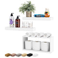 Sorbus Floating Shelves for Wall Set of 3 - Bathroom Shelves for Wall Storage, Over Toilet, Bedroom, Farmhouse, Wall Decor - 2 Floating Shelves with Invisible Brackets & 1 Rectangular Box