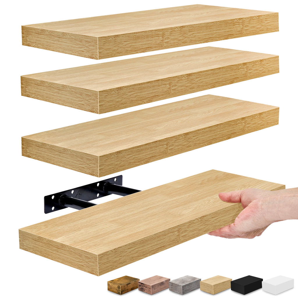 Sorbus Floating Shelves, Wall Shelves for Bedroom, Kitchen, Living Room, Bathroom Shelves Over The Toilet (4-Pack)