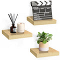 Sorbus Square Floating Shelf for Wall - 3 Small Shelves with Invisible Mounting Brackets for Living Room Decor, Bedroom, Bathroom Decor, Home & Kitchen - 9" Black Wall Shelf