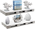 Sorbus Two Wood Floating Shelves - Rustic Farmhouse Floating Shelf Set for Home Décor (2-Pack, Grey)