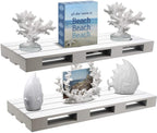 Sorbus Two Wood Floating Shelves - Rustic Farmhouse Floating Shelf Set for Home Décor (2-Pack, Grey)
