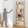 VGBYUJ 6 Tier Behind The Door Bookshelf, 70" Behind The Door Storage Organizer, Wall Mount Bookcases for Narrow Space, Solid Wood