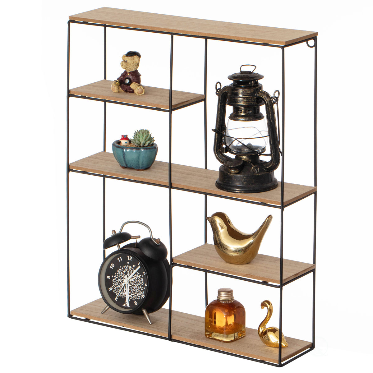 Vintiquewise 4-Tier Floating Circular Silhouette Wall Shelf - Metal Wall-Mounted Display Shelf, Multi-Functional Wall Storage - Perfect for Entryway, Bathroom, Bedroom, Living Room or Office, Gold