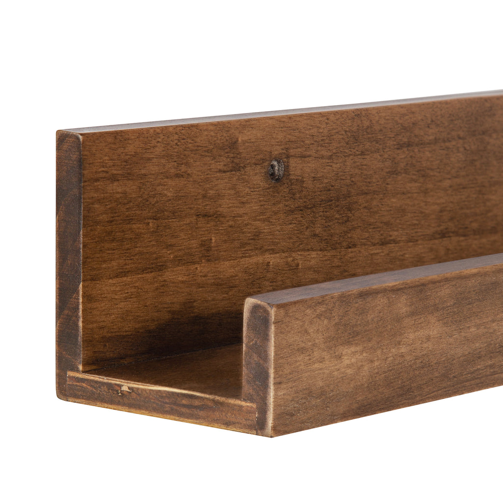 Kate And Laurel Wood Floating Shelf, 42 In x 3.5 In, Brown