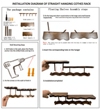 Floating Shelves with Hooks,Coat Rack Shelf Wall Mounted,Wood Coat Rack,for Bedroom, Living Room, Bathroom, Kitchen, Picture Ledge,with 8 Hooks