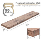 Sorbus 3-Pack 35"x9" Floating Wall Shelves for Bedroom, Kitchen, Bathroom, Home Décor, Mahogany