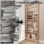 VGBYUJ 6 Tier Behind The Door Bookshelf, 70" Behind The Door Storage Organizer, Wall Mount Bookcases for Narrow Space, Solid Wood