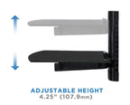 Mount-It! Floating Wall Mounted Shelf Bracket Stand 1 Shelf Tinted Tempered Glass Black