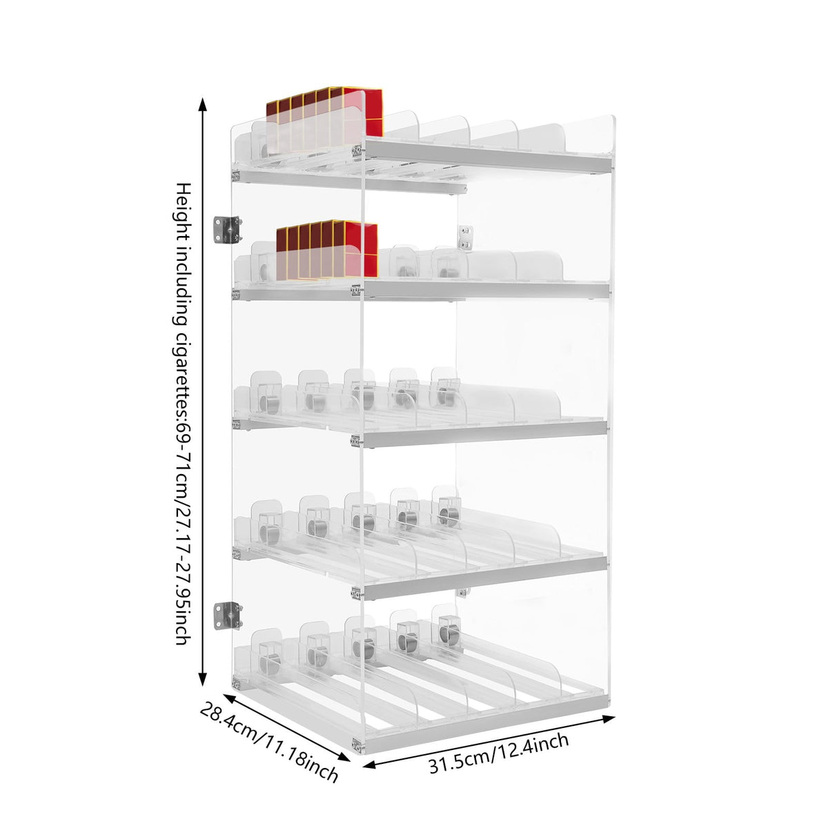 ToppiJoy 5 Layer Cigarette Display Holder, Retail Store Tobacco Display Stand Rack, Transparent Floating Shelf