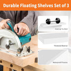 Floating Shelves for Wall Set of 3, 36" White Wall Shelves for Home Decor, Frame Display White Floating Shelf for Living Room, Bedroom, Bathroom, Kitchen