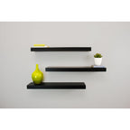 KG Stockholm Maine Floating Wall Shelf - Black, 24", Pack of 3