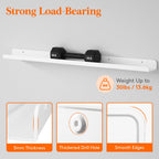 Floating Nursery Book Shelves for Wall Set of 4, 36 inch White Long Kids Bookshelf, Kids Room Bedroom Study Storage Display Organizer Decor