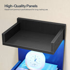 HOOBRO Vertical 4-Tier LED Floating Wall Shelves, Black