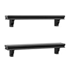 Danya B. Decorative 24" Floating Wall Décor Display Ledge Shelves – (Set of 2) - Black