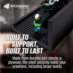 BrickMaster Displays 16 x 16-Inch 1-Tier Floating Shelves - Lego Display Shelf, Black 2-Pack