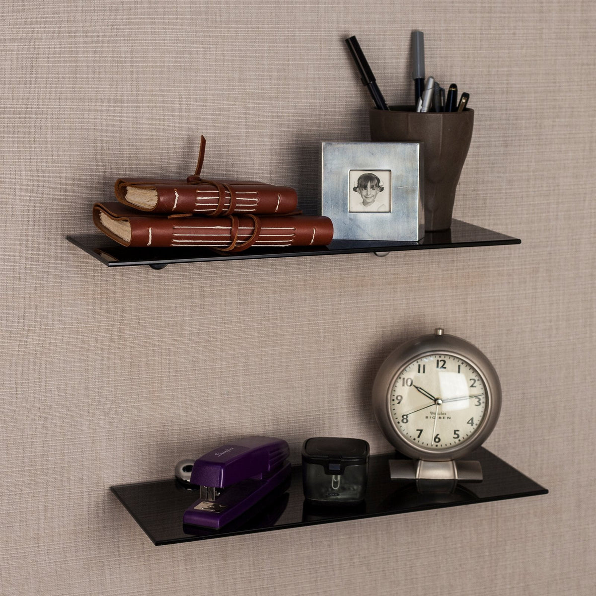 Danya B Glass Floating Shelves - Set of 2