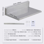 VEVOR 2PCS 16" x 8.6" Wall Mounted Stainless Steel Shelf,44 lbs Load Capacity Wall Mount Floating Shelving for Restaurant, Kitchen, Bar, Home, and Hotel