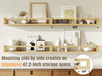 vivilife Solid Wood Floating Shelves for Nursery & Kids Room, 15.7", Walnut Brown (Set of 3)