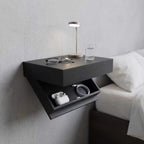 Wall Mount Shelf with Hidden Compartment, 15.75x11.02in, Requires Drilling Floating Shelves, Concealed Storage for Books, Plants, Wall Decor(Black)
