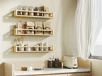 vivilife Solid Wood Floating Shelves for Nursery & Kids Room, 15.7", Walnut Brown (Set of 3)