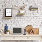 Sorbus Square Floating Shelf for Wall - 3 Small Shelves with Invisible Mounting Brackets for Living Room Decor, Bedroom, Bathroom Decor, Home & Kitchen - 9" Black Wall Shelf