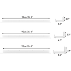 Floating Wall Shelves Set of 3, 36 inch Mounted Picture Ledge Shelf with Lip for Bathroom, Living Room, Kitchen, White
