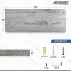 Under.Stated Floating Wall Shelves, 24” Wall Mounted Hanging Shelf Set for Living Room, Office, Kitchen, Bathroom &, Perfect Home Room Wall Decor, Designed with Rustic Pattern – (Whitewash)
