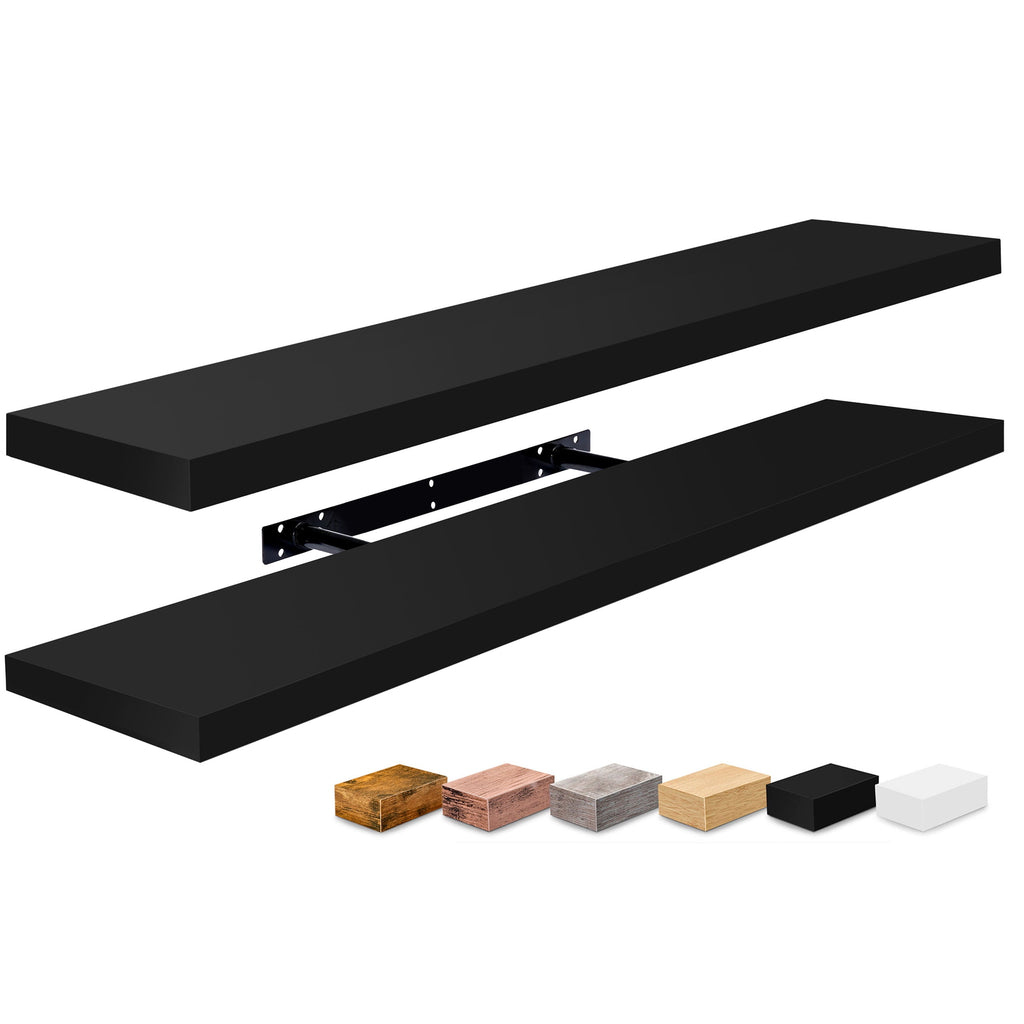 Sorbus Extra Long Floating Rectangle Shelves – 35" L x 9" D x 1.5" H Faux Wood Wall Shelves
