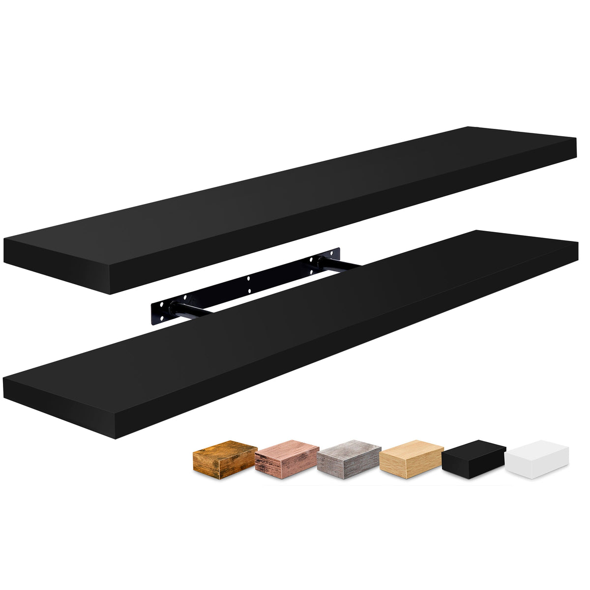 Sorbus Extra Long Floating Rectangle Shelves – 35" L x 9" D x 1.5" H Faux Wood Wall Shelves