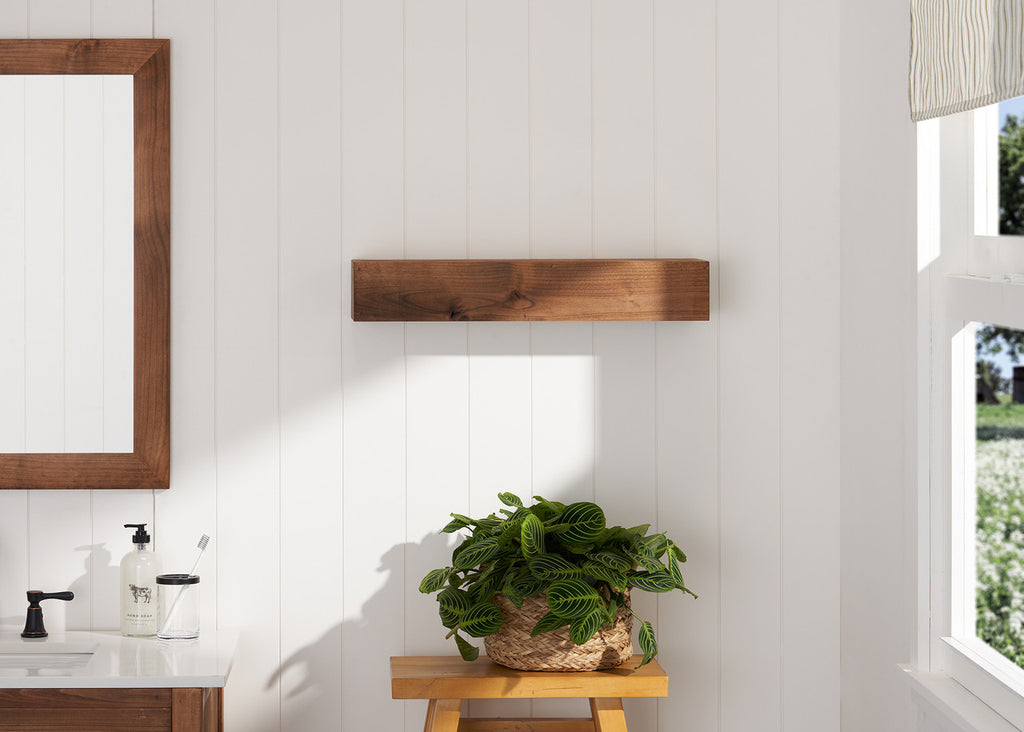 DRAKESTONE Farmhouse Floating Shelf - Walnut
