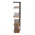 Industrial Pipe Shelving Wall Mounted Rustic Metal Floating Shelves, Steampunk Real Wood Book Shelves For A Living Room, Supermarket, Bedroom