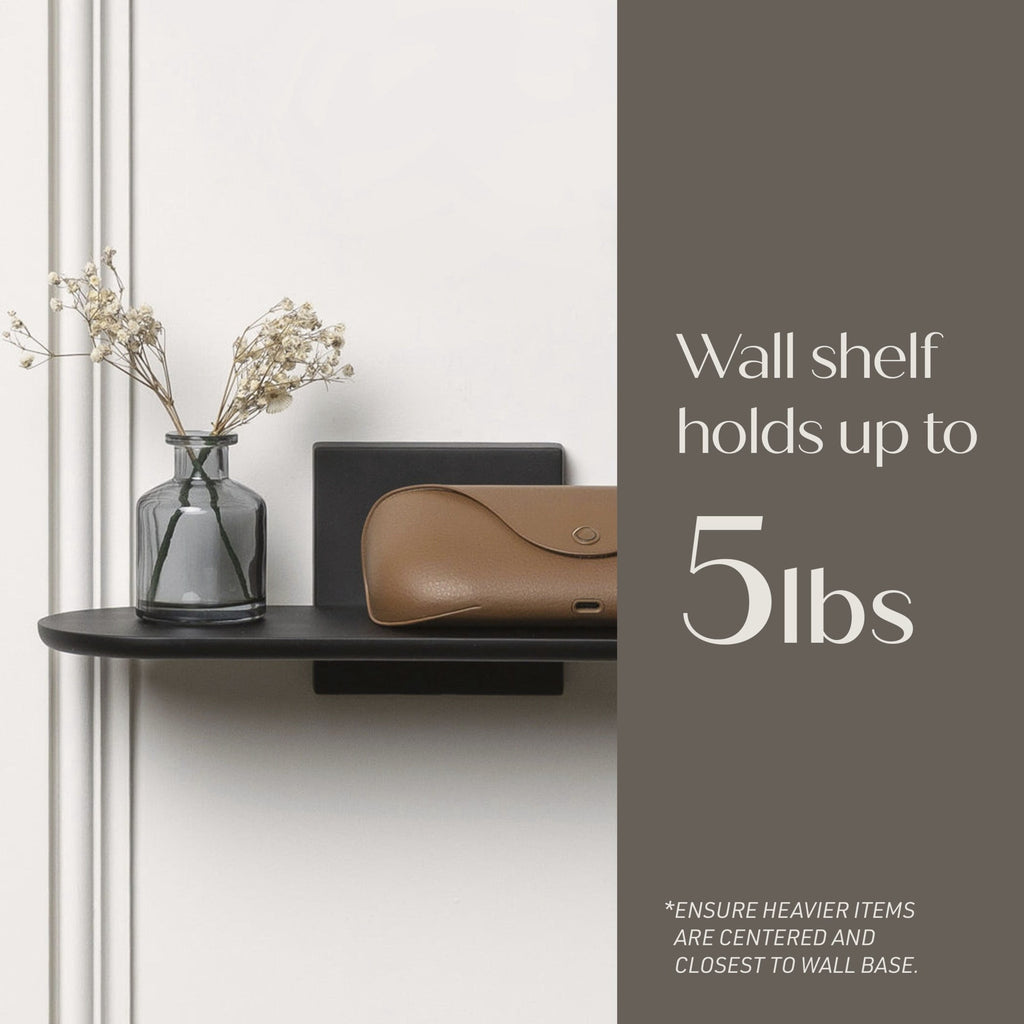 Command Decor Metal Wall Shelf, Matte Black, Holds 5 lbs, 1 Shelf, 8 Large Adhesive Strips