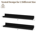 LOMANTOWN 36" Wall Shelves for Bedroom Decor, Set of 2 Floating Shelves for Wall Storage, Rustic Wood Display Mounted Corner Shelves for Books, Plants, Kitchen, Bathroom, Living Room
